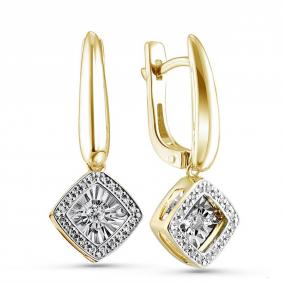 Серьги из лимонного золота GRIGORIEV Г02-13-5499-31-00-1 с бриллиантом Г02-13-5499-31-00-1 фото