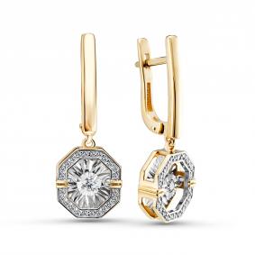 Серьги из лимонного золота GRIGORIEV Г02-13-5630-31-00-1 с бриллиантом Г02-13-5630-31-00-1 фото