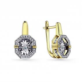 Серьги из лимонного золота GRIGORIEV Г02-13-5630-31-00 с бриллиантом Г02-13-5630-31-00 фото