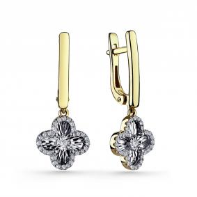 Серьги из лимонного золота GRIGORIEV Г02-13-5667-31-00-1 с бриллиантом Г02-13-5667-31-00-1 фото