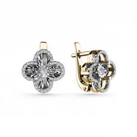 Серьги из лимонного золота GRIGORIEV Г02-13-5675-31-00-1 с бриллиантом Г02-13-5675-31-00-1 фото