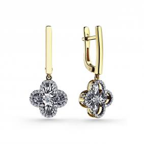 Серьги из лимонного золота GRIGORIEV Г02-13-5675-31-00 с бриллиантом Г02-13-5675-31-00 фото