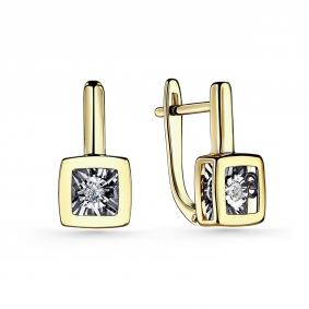 Серьги из лимонного золота GRIGORIEV Г02-13-5704-11-00-1 с бриллиантом Г02-13-5704-11-00-1 фото