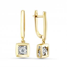 Серьги из лимонного золота GRIGORIEV Г02-13-5704-11-00 с бриллиантом Г02-13-5704-11-00 фото