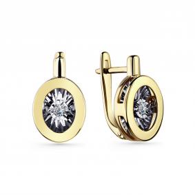 Серьги из лимонного золота GRIGORIEV Г02-13-5744-11-00-1 с бриллиантом Г02-13-5744-11-00-1 фото