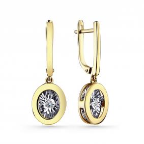 Серьги из лимонного золота GRIGORIEV Г02-13-5744-11-00 с бриллиантом Г02-13-5744-11-00 фото