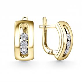 Серьги из лимонного золота GRIGORIEV с подвижным бриллиантом Г02-13-5827-11-00-1 Г02-13-5827-11-00-1 фото