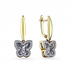 Серьги из лимонного золота GRIGORIEV Г02-13-5858-31-00 с бриллиантом Г02-13-5858-31-00 фото