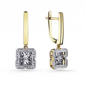 Серьги из лимонного золота GRIGORIEV Г02-13-5889-31-00-1 с бриллиантом Г02-13-5889-31-00-1 фото