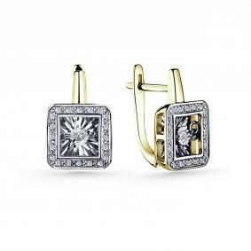 Серьги из лимонного золота GRIGORIEV Г02-13-5890-31-00 с бриллиантом Г02-13-5890-31-00 фото