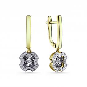 Серьги из лимонного золота GRIGORIEV Г02-13-5893-31-00-1 с бриллиантом Г02-13-5893-31-00-1 фото