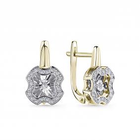 Серьги из лимонного золота GRIGORIEV Г02-13-5893-31-00 с бриллиантом Г02-13-5893-31-00 фото