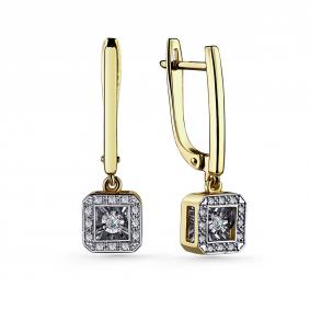 Серьги из лимонного золота GRIGORIEV Г02-13-5903-31-00-1 с бриллиантом Г02-13-5903-31-00-1 фото