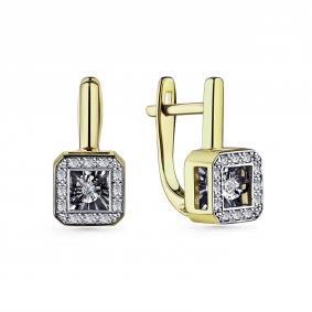 Серьги из лимонного золота GRIGORIEV Г02-13-5903-31-00 с бриллиантом Г02-13-5903-31-00 фото