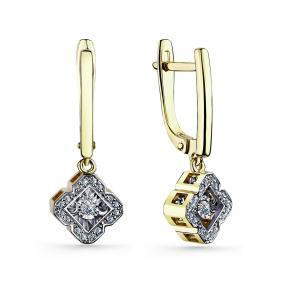 Серьги из лимонного золота GRIGORIEV с танцующим бриллиантом Г02-13-5904-31-00-1 Г02-13-5904-31-00-1 фото