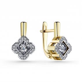 Серьги из лимонного золота GRIGORIEV Г02-13-5904-31-00 с бриллиантом Г02-13-5904-31-00 фото