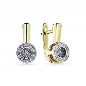 Серьги из лимонного золота GRIGORIEV Г02-13-5905-31-00 с бриллиантом Г02-13-5905-31-00 фото