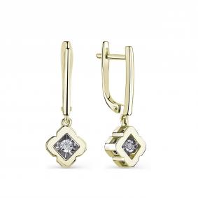 Серьги из лимонного золота GRIGORIEV с танцующим бриллиантом Г02-13-5915-11-00-1 Г02-13-5915-11-00-1 фото