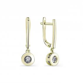 Серьги из лимонного золота GRIGORIEV Г02-13-5916-11-00-1 с бриллиантом Г02-13-5916-11-00-1 фото