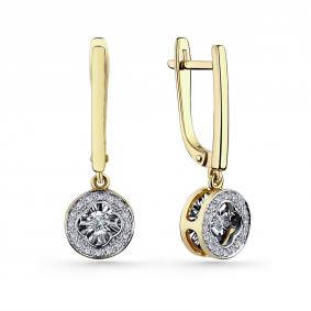 Серьги из лимонного золота GRIGORIEV Г02-13-5923-31-00-1 с бриллиантом Г02-13-5923-31-00-1 фото