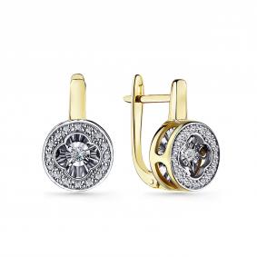 Серьги из лимонного золота GRIGORIEV Г02-13-5923-31-00 с бриллиантом Г02-13-5923-31-00 фото