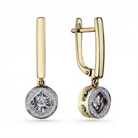 Серьги из лимонного золота GRIGORIEV Г02-13-5924-31-00-1 с бриллиантом Г02-13-5924-31-00-1 фото