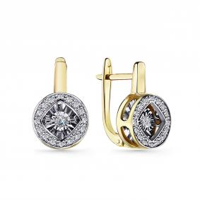 Серьги из лимонного золота GRIGORIEV Г02-13-5924-31-00 с бриллиантом Г02-13-5924-31-00 фото