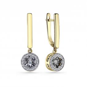 Серьги из лимонного золота GRIGORIEV Г02-13-5925-31-00-1 с бриллиантом Г02-13-5925-31-00-1 фото