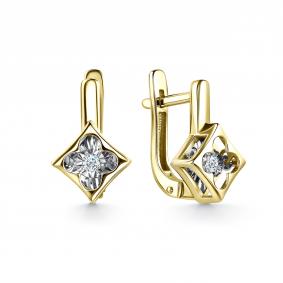 Серьги из лимонного золота GRIGORIEV Г02-13-5957-11-00 с бриллиантом Г02-13-5957-11-00 фото