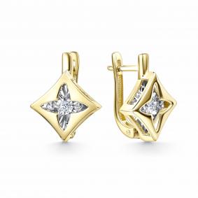 Серьги из лимонного золота GRIGORIEV Г02-13-5958-11-00 с бриллиантом Г02-13-5958-11-00 фото