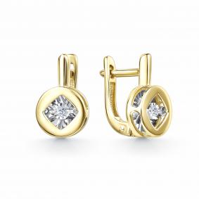 Серьги из лимонного золота GRIGORIEV Г02-13-5987-11-00 с бриллиантом Г02-13-5987-11-00 фото