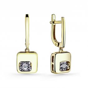 Серьги из лимонного золота GRIGORIEV Г02-13-5997-11-00-1 с бриллиантом Г02-13-5997-11-00-1 фото