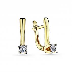 Серьги из лимонного золота GRIGORIEV Г02-13-6777-11-00-3-25 с бриллиантом Г02-13-6777-11-00-3-25 фото