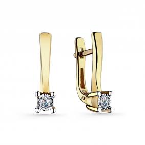 Серьги из лимонного золота GRIGORIEV Г02-13-6779-11-00-3-25 с бриллиантом Г02-13-6779-11-00-3-25 фото