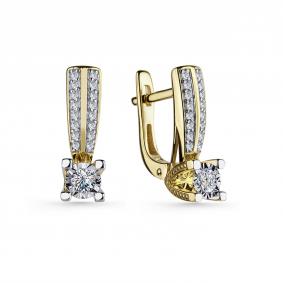 Серьги из лимонного золота GRIGORIEV Г02-13-6794-11-00-2-26 с бриллиантом Г02-13-6794-11-00-2-26 фото