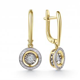 Серьги из лимонного золота GRIGORIEV с танцующим бриллиантом Г02-13-71373-31-00-1 Г02-13-71373-31-00-1 фото