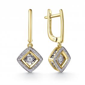 Серьги из лимонного золота GRIGORIEV с танцующим бриллиантом Г02-13-71375-31-00-1 Г02-13-71375-31-00-1 фото