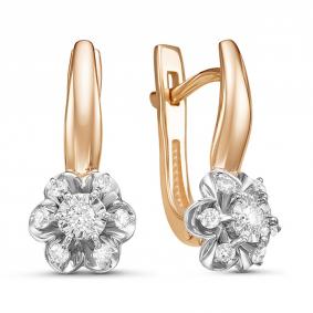 Золотые серьги GRIGORIEV Г02-14-5415 с бриллиантом Г02-14-5415 фото