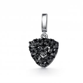 Серебряная подвеска GRIGORIEV Г03-10-51366-12-00 с чёрным бриллиантом Г03-10-51366-12-00 фото