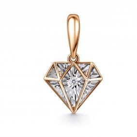 Золотая подвеска GRIGORIEV Г03-11-51196-11-00 с бриллиантом Г03-11-51196-11-00 фото