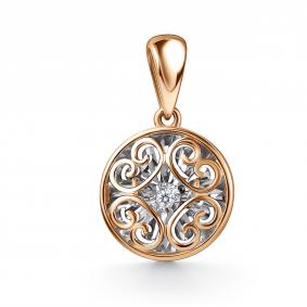 Золотая подвеска GRIGORIEV Г03-11-51211-11-00 с бриллиантом Г03-11-51211-11-00 фото