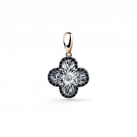 Золотая подвеска GRIGORIEV Г03-11-5675-13-00 с бриллиантом и чёрным бриллиантом Г03-11-5675-13-00 фото