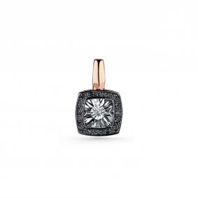 Золотая подвеска GRIGORIEV Г03-11-5894-13-00-1 с бриллиантом и чёрным бриллиантом Г03-11-5894-13-00-1 фото