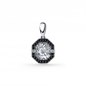 Подвеска из белого золота GRIGORIEV Г03-12-5630-13-00 с бриллиантом и чёрным бриллиантом Г03-12-5630-13-00 фото