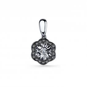 Подвеска из белого золота GRIGORIEV Г03-12-5892-13-00 с бриллиантом и чёрным бриллиантом Г03-12-5892-13-00 фото