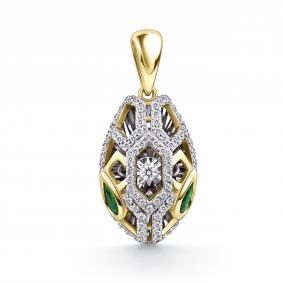 Подвеска из лимонного золота GRIGORIEV Г03-13-51041-31-01 с бриллиантом и изумрудом Г03-13-51041-31-01 фото