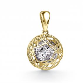 Подвеска из лимонного золота GRIGORIEV Г03-13-51149-11-00 с бриллиантом Г03-13-51149-11-00 фото