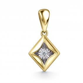 Подвеска из лимонного золота GRIGORIEV Г03-13-51187-11-00 с бриллиантом Г03-13-51187-11-00 фото