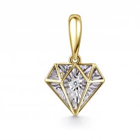 Подвеска из лимонного золота GRIGORIEV Г03-13-51196-11-00 с бриллиантом Г03-13-51196-11-00 фото