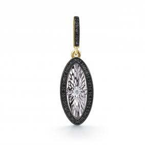 Подвеска из лимонного золота GRIGORIEV Г03-13-51241-13-00 с бриллиантом и чёрным бриллиантом Г03-13-51241-13-00 фото